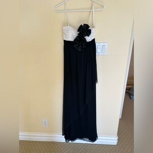 Black and white evening dress